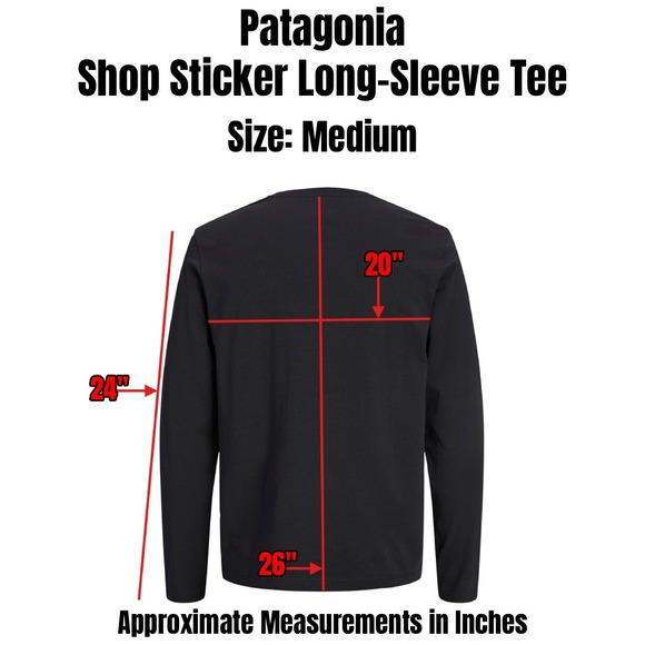 Patagonia Shop Sticker Long Sleeve Tee Mens Medium Turquoise Organic Cotton - Picture 2 of 9